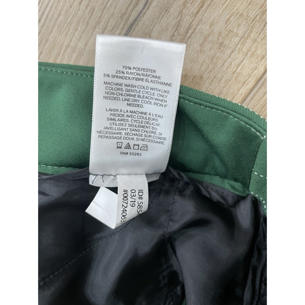 Express Publicist Barely Boot Mid Rise Green Pinstripe Stretch Pants Size 4S - Picture 10 of 15